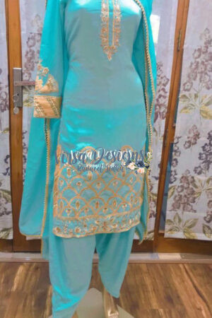 Turquoise Embroidery Suit
