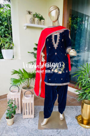 velvet hand embroidery suit