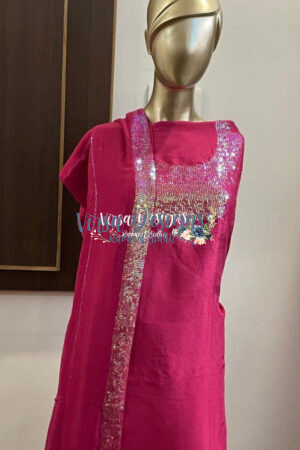 Hand Embroidery Silk Suit