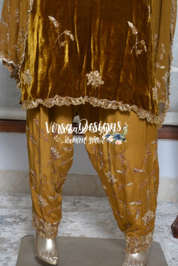 heavy embroidery punjabi suit